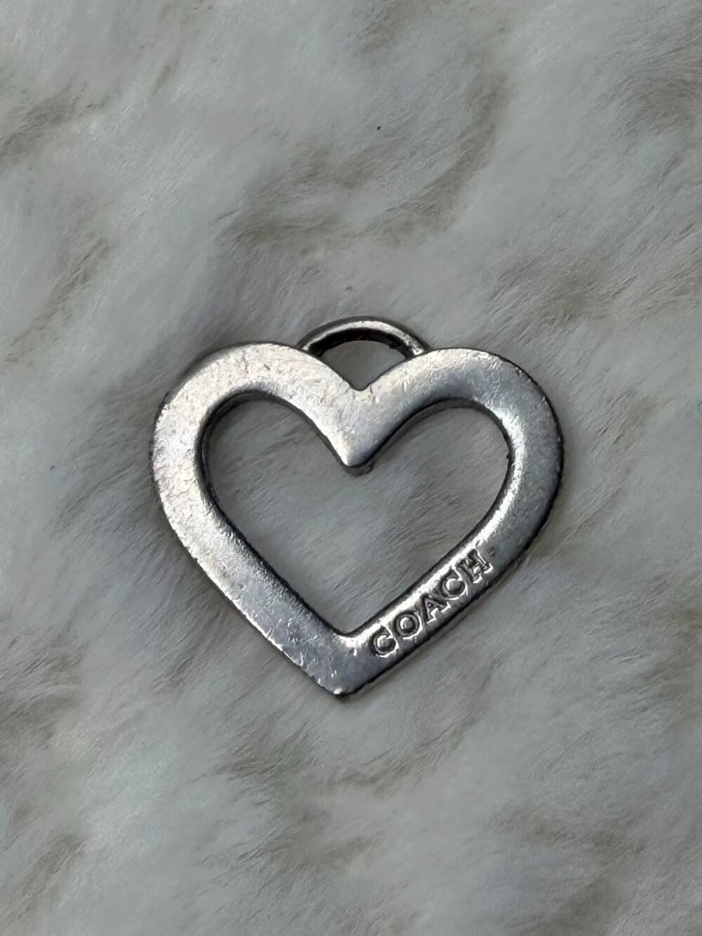 Coach Silver Tone Heart Charm